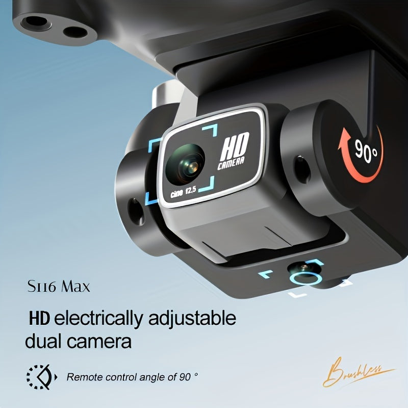 S116 MAX Drone With 4K Dual Camera, 360 Obstacle Avoidance, Brushless Motors, Optical Flow Positioning, WiFi FPV